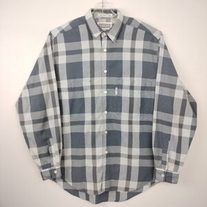 Vintage 90's LEVI'S SILVER LABEL Big E Plaid Long Sleeve Button Down Men's Sz. M